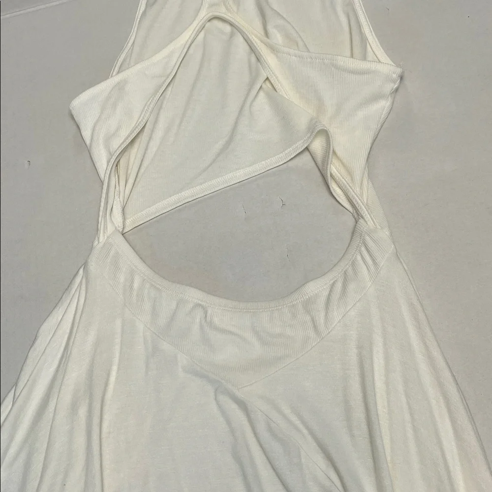 FREE PEOPLE FP BEACH BETHANY MIDI CUT-PUT DRESS WHITE MEDIUM NEW WITH TAGS - Picture 6 of 11